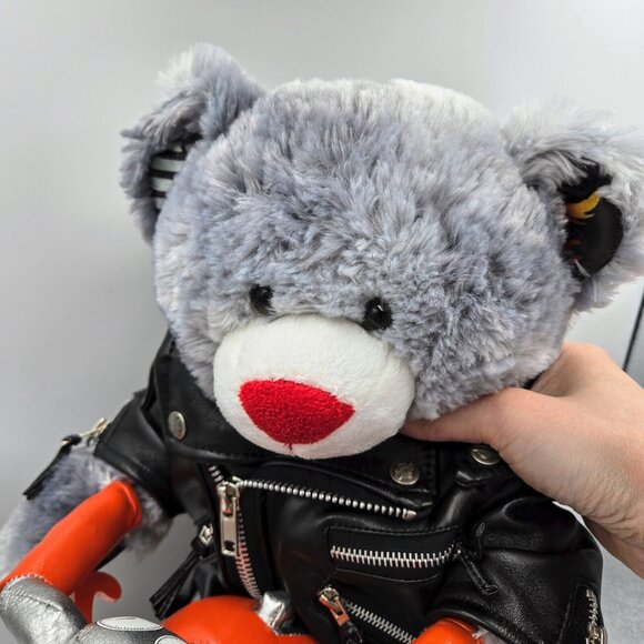 Harley Davidson Build-A-Bear Plush Bear Motorcycle Light Up Ears Jacket Chaps - Picture 3 of 15